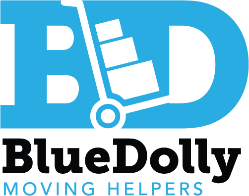 Blue Dolly Moving Helpers Official Logo Chicagoland Blue Bins and Movers